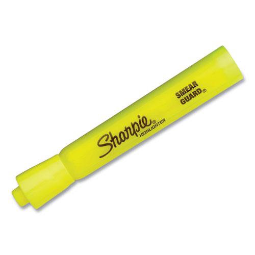 Tank Style Highlighters, Fluorescent Yellow Ink, Chisel Tip, Yellow Barrel, 5/Pack. Picture 2