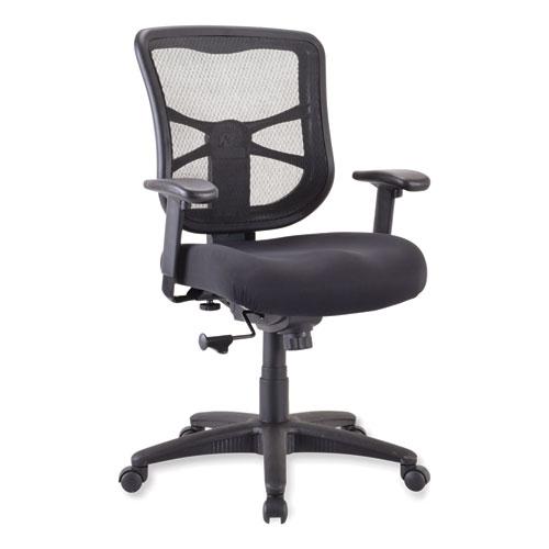 Alera Elusion Series Mesh Mid-Back Swivel/Tilt Chair, Supports Up to 275 lb, 17.9" to 21.8" Seat Height, Black. Picture 1