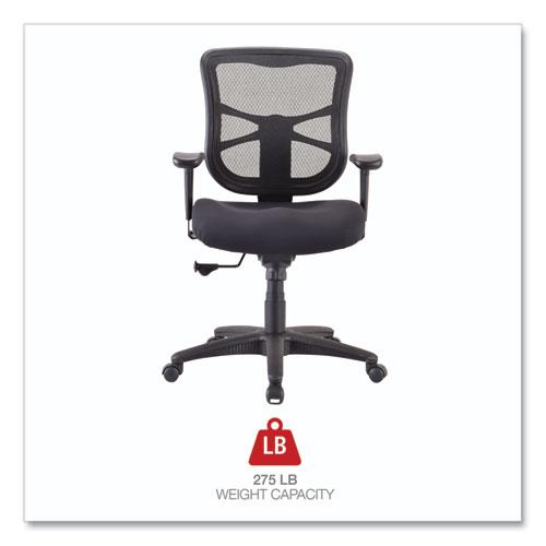Alera Elusion Series Mesh Mid-Back Swivel/Tilt Chair, Supports Up to 275 lb, 17.9" to 21.8" Seat Height, Black. Picture 2