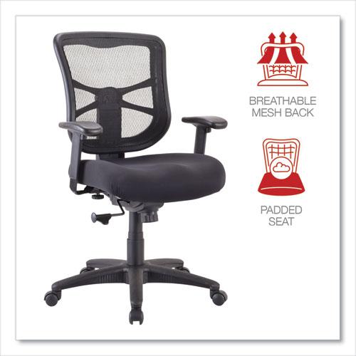 Alera Elusion Series Mesh Mid-Back Swivel/Tilt Chair, Supports Up to 275 lb, 17.9" to 21.8" Seat Height, Black. Picture 6