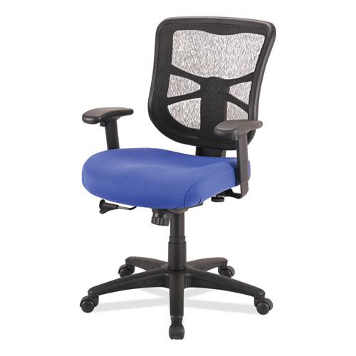 Alera Elusion Series Mesh Mid-Back Swivel/Tilt Chair, Supports Up to 275 lb, 17.9" to 21.8" Seat Height, Navy Seat. Picture 2