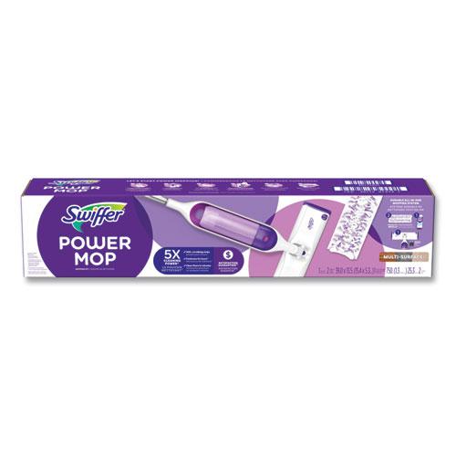 PowerMop Starter Kit, 15.4 x 5.3 White/Purple Cloth Head, 26" Silver Aluminum Handle. Picture 3