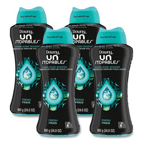 Unstopables In-Wash Scent Booster Beads, Fresh Scent, 24 oz Pour Bottle, 4/Carton. Picture 1