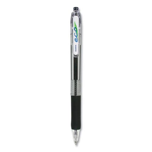 ECO Jimnie Clip Ballpoint Pen, Retractable, Medium 1 mm, Blue Ink, Clear/Black Barrel, 12/Pack. Picture 2