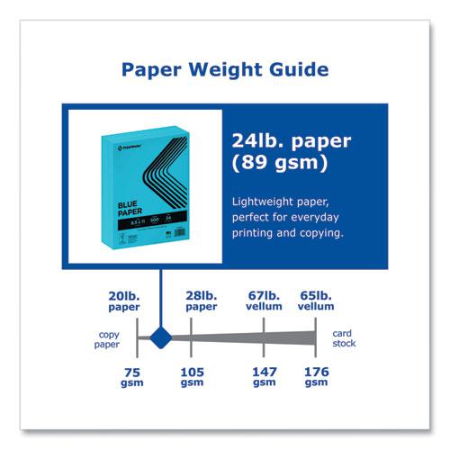 Color Paper, 24 lb Text Weight, 8.5 x 11, Blue, 500/Ream. Picture 2