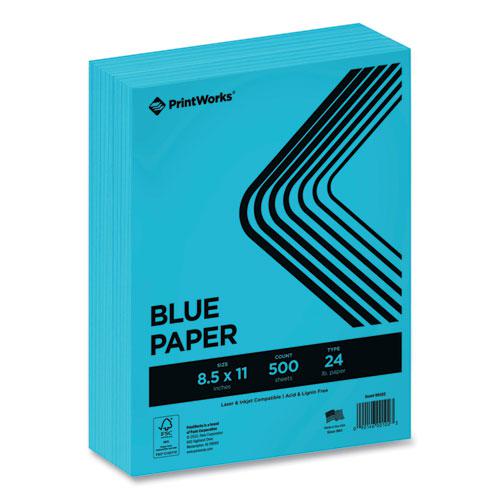 Color Paper, 24 lb Text Weight, 8.5 x 11, Blue, 500/Ream. Picture 1