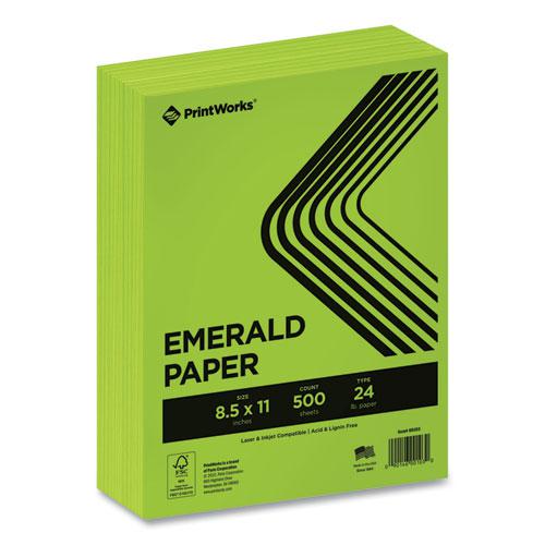Color Paper, 24 lb Text Weight, 8.5 x 11, Emerald Green, 500/Ream. Picture 1