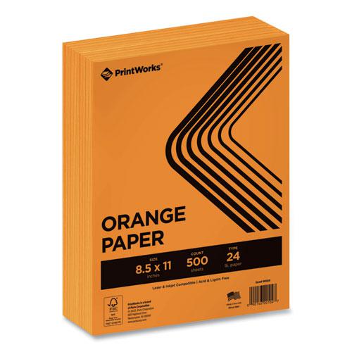 Color Paper, 24 lb Text Weight, 8.5 x 11, Orange, 500/Ream. Picture 1