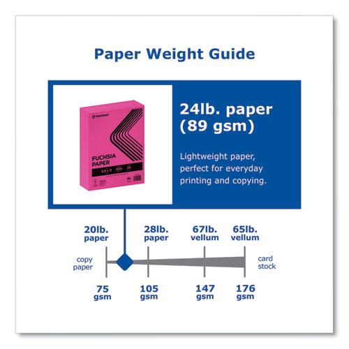 Color Paper, 24 lb Text Weight, 8.5 x 11, Fuchsia, 500/Ream. Picture 2