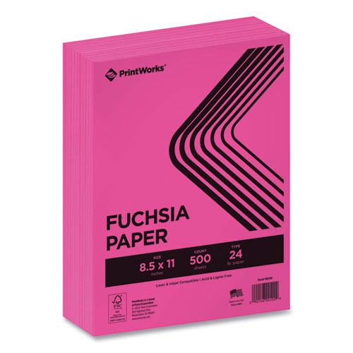 Color Paper, 24 lb Text Weight, 8.5 x 11, Fuchsia, 500/Ream. Picture 1