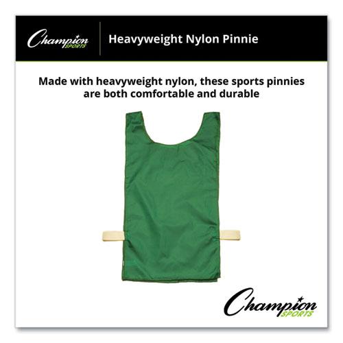 Heavyweight Pinnies, Nylon, One Size, Green, 1/Dozen. Picture 3