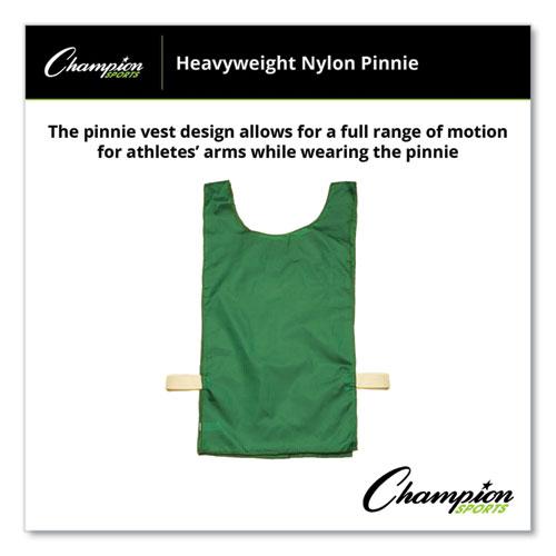 Heavyweight Pinnies, Nylon, One Size, Green, 1/Dozen. Picture 5