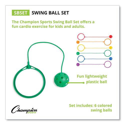 Swing Ball Set, 5.5" Diameter, Assorted Colors, 6/Set. Picture 4