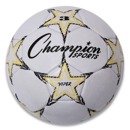 VIPER Soccer Ball, No. 3 Size, 7.25" to 7.5" Diameter, White. Picture 1