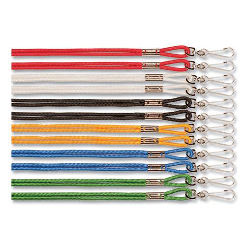 Lanyard, Metal J-Hook Fastener, 20" Long, Assorted Colors, 12/Pack. Picture 1