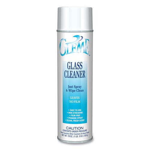 Gleme Glass Cleaner, Fresh Scent, 19 oz Aerosol Spray, Dozen. Picture 4