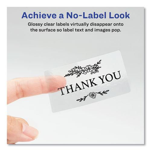 Glossy Clear Easy Peel Mailing Labels w/ Sure Feed Technology, Inkjet/Laser Printers, 2 x 4, Clear, 10/Sheet, 10 Sheets/Pack. Picture 2