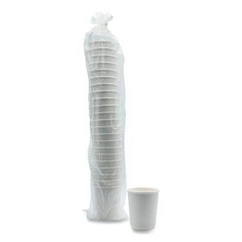 Paper Hot Cups, Double-Walled, 8 oz, White, 500/Carton. Picture 2