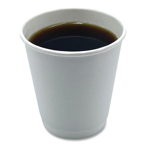 Paper Hot Cups, Double-Walled, 10 oz, White, 500/Carton. Picture 2