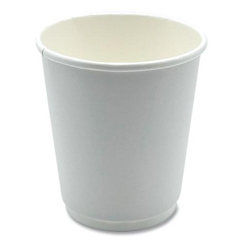 Paper Hot Cups, Double-Walled, 8 oz, White, 500/Carton. Picture 1