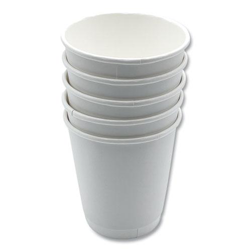 Paper Hot Cups, Double-Walled, 10 oz, White, 500/Carton. Picture 4