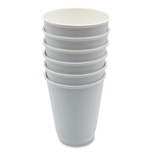 Paper Hot Cups, Double-Walled, 12 oz, White, 500/Carton. Picture 4