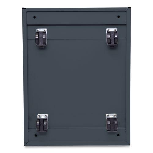 File Pedestal with Full-Length Pull, Left or Right, 3-Drawers: Box/Box/File, Legal/Letter, Charcoal, 14.96" x 19.29" x 27.75". Picture 8