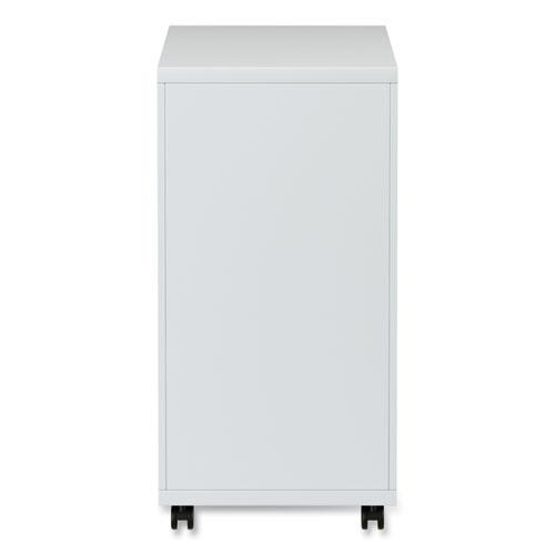 File Pedestal with Full-Length Pull, Left/Right, 3-Drawers: Box/Box/File, Legal/Letter, Light Gray, 14.96" x 19.29" x 27.75". Picture 9