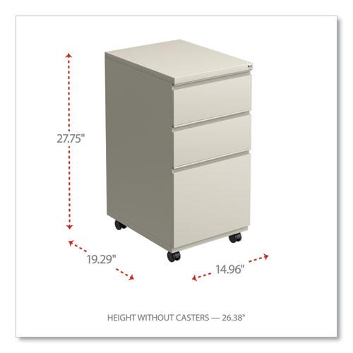 File Pedestal with Full-Length Pull, Left or Right, 3-Drawers: Box/Box/File, Legal/Letter, Putty, 14.96" x 19.29" x 27.75". Picture 2