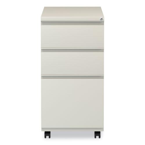 File Pedestal with Full-Length Pull, Left or Right, 3-Drawers: Box/Box/File, Legal/Letter, Putty, 14.96" x 19.29" x 27.75". Picture 5