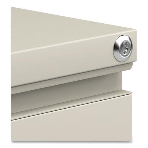 File Pedestal with Full-Length Pull, Left or Right, 3-Drawers: Box/Box/File, Legal/Letter, Putty, 14.96" x 19.29" x 27.75". Picture 6