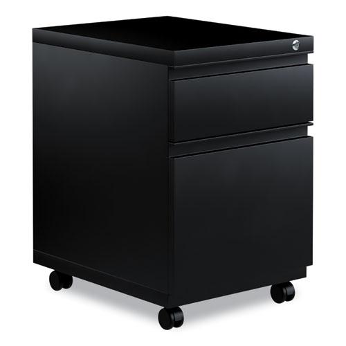 File Pedestal with Full-Length Pull, Left or Right, 2-Drawers: Box/File, Legal/Letter, Black, 14.96" x 19.29" x 21.65". Picture 1