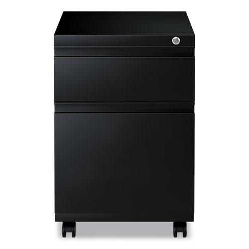 File Pedestal with Full-Length Pull, Left or Right, 2-Drawers: Box/File, Legal/Letter, Black, 14.96" x 19.29" x 21.65". Picture 5