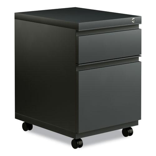 File Pedestal with Full-Length Pull, Left or Right, 2-Drawers: Box/File, Legal/Letter, Charcoal, 14.96" x 19.29" x 21.65". Picture 1