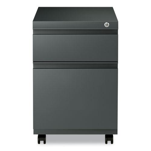 File Pedestal with Full-Length Pull, Left or Right, 2-Drawers: Box/File, Legal/Letter, Charcoal, 14.96" x 19.29" x 21.65". Picture 5