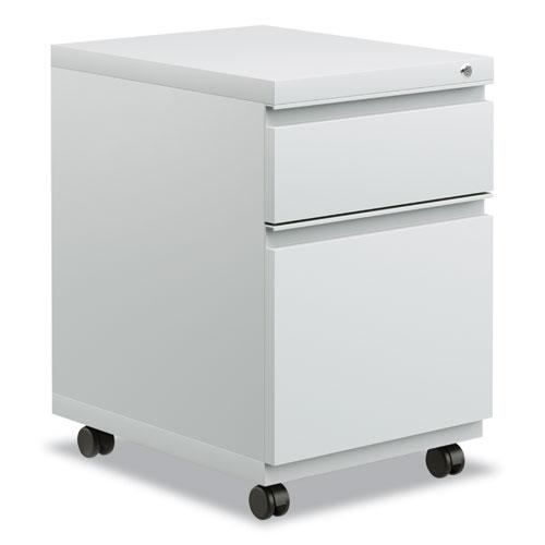 File Pedestal with Full-Length Pull, Left or Right, 2-Drawers: Box/File, Legal/Letter, Light Gray, 14.96" x 19.29" x 21.65". Picture 1