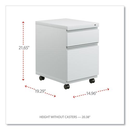 File Pedestal with Full-Length Pull, Left or Right, 2-Drawers: Box/File, Legal/Letter, Light Gray, 14.96" x 19.29" x 21.65". Picture 2