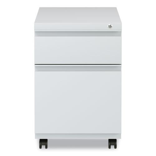 File Pedestal with Full-Length Pull, Left or Right, 2-Drawers: Box/File, Legal/Letter, Light Gray, 14.96" x 19.29" x 21.65". Picture 5