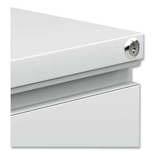 File Pedestal with Full-Length Pull, Left or Right, 2-Drawers: Box/File, Legal/Letter, Light Gray, 14.96" x 19.29" x 21.65". Picture 6