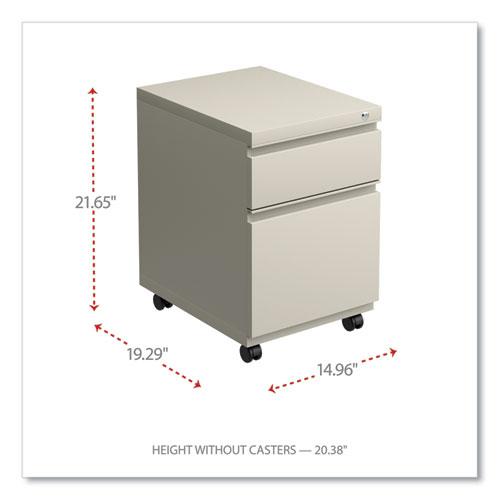 File Pedestal with Full-Length Pull, Left or Right, 2-Drawers: Box/File, Legal/Letter, Putty, 14.96" x 19.29" x 21.65". Picture 2