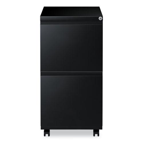 File Pedestal with Full-Length Pull, Left or Right, 2 Legal/Letter-Size File Drawers, Black, 14.96" x 19.29" x 27.75". Picture 5