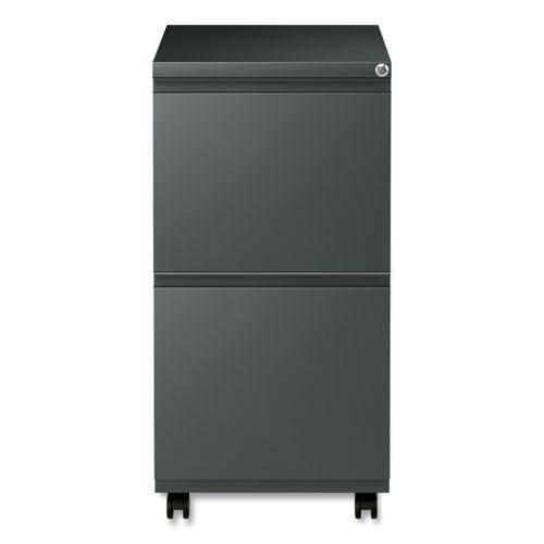 File Pedestal with Full-Length Pull, Left or Right, 2 Legal/Letter-Size File Drawers, Charcoal, 14.96" x 19.29" x 27.75". Picture 5