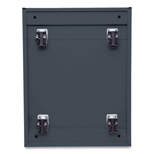 File Pedestal with Full-Length Pull, Left or Right, 2 Legal/Letter-Size File Drawers, Charcoal, 14.96" x 19.29" x 27.75". Picture 8