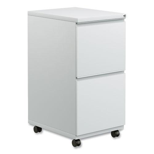 File Pedestal with Full-Length Pull, Left or Right, 2 Legal/Letter-Size File Drawers, Light Gray, 14.96" x 19.29" x 27.75". Picture 1