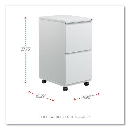 File Pedestal with Full-Length Pull, Left or Right, 2 Legal/Letter-Size File Drawers, Light Gray, 14.96" x 19.29" x 27.75". Picture 2