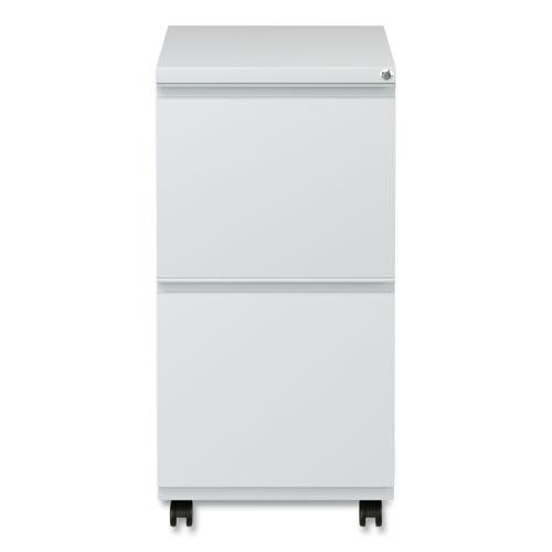 File Pedestal with Full-Length Pull, Left or Right, 2 Legal/Letter-Size File Drawers, Light Gray, 14.96" x 19.29" x 27.75". Picture 5