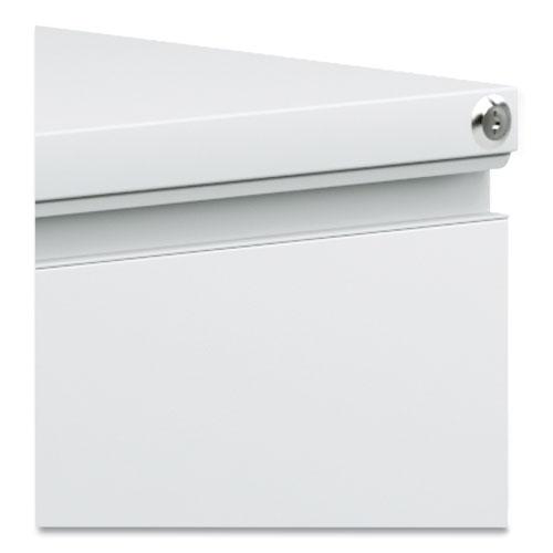 File Pedestal with Full-Length Pull, Left or Right, 2 Legal/Letter-Size File Drawers, Light Gray, 14.96" x 19.29" x 27.75". Picture 6