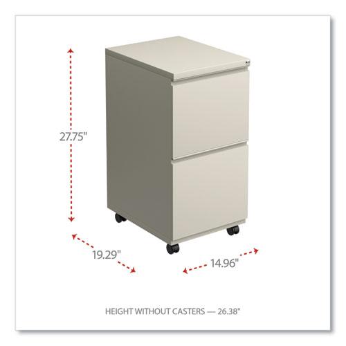 File Pedestal with Full-Length Pull, Left or Right, 2 Legal/Letter-Size File Drawers, Putty, 14.96" x 19.29" x 27.75". Picture 2