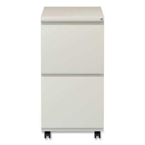 File Pedestal with Full-Length Pull, Left or Right, 2 Legal/Letter-Size File Drawers, Putty, 14.96" x 19.29" x 27.75". Picture 5