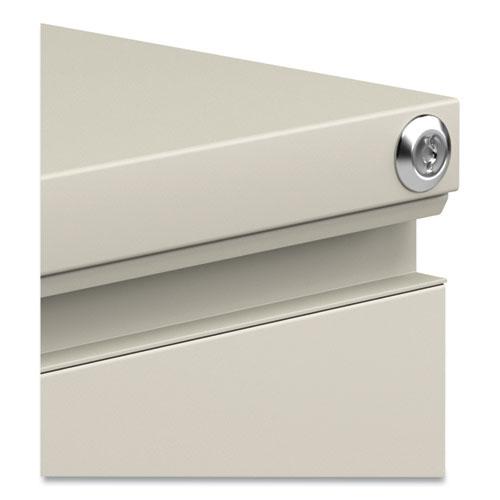 File Pedestal with Full-Length Pull, Left or Right, 2 Legal/Letter-Size File Drawers, Putty, 14.96" x 19.29" x 27.75". Picture 6